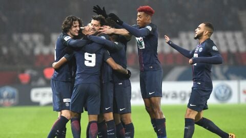 El PSG celebrando uno de los goles frente al Bastia