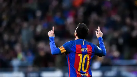 Leo Messi celebra su gol ante Las Palmas Leo Messi celebra su gol ante Las Palmas