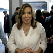 La presidenta andaluza, Susana Díaz, durante un descanso de la reunión del Comité Federal del PSOE 