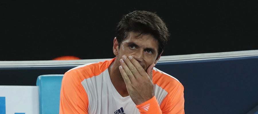 Verdasco, durante el partido contra Djokovic Verdasco, durante el partido contra Djokovic