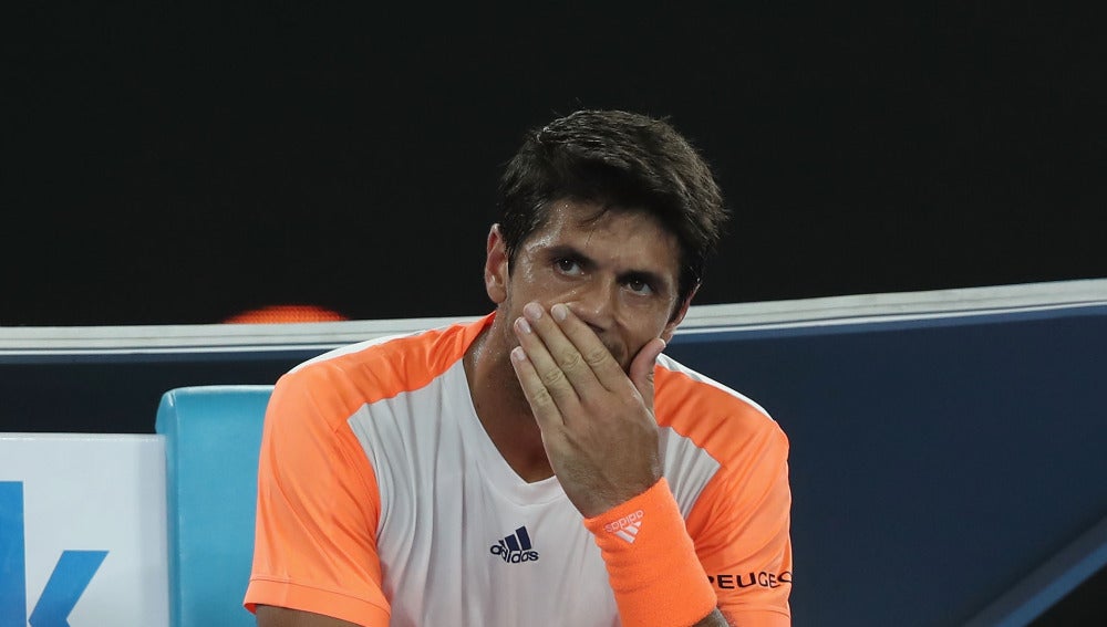 Verdasco, durante el partido contra Djokovic