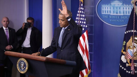 Barack Obama durante su &uacute;ltima rueda de prensa