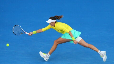 Garbi&ntilde;e Muguruza, durante su partido contra Crawford