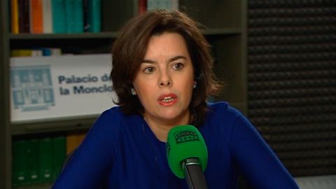 Soraya S&aacute;enz de Santamar&iacute;a en una entrevista en Onda Cero