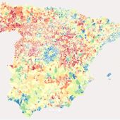Mapa de población en España