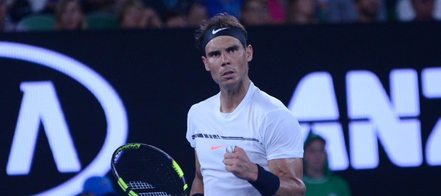 Rafa Nadal celebra un punto en el Open de Australia Rafa Nadal celebra un punto en el Open de Australia