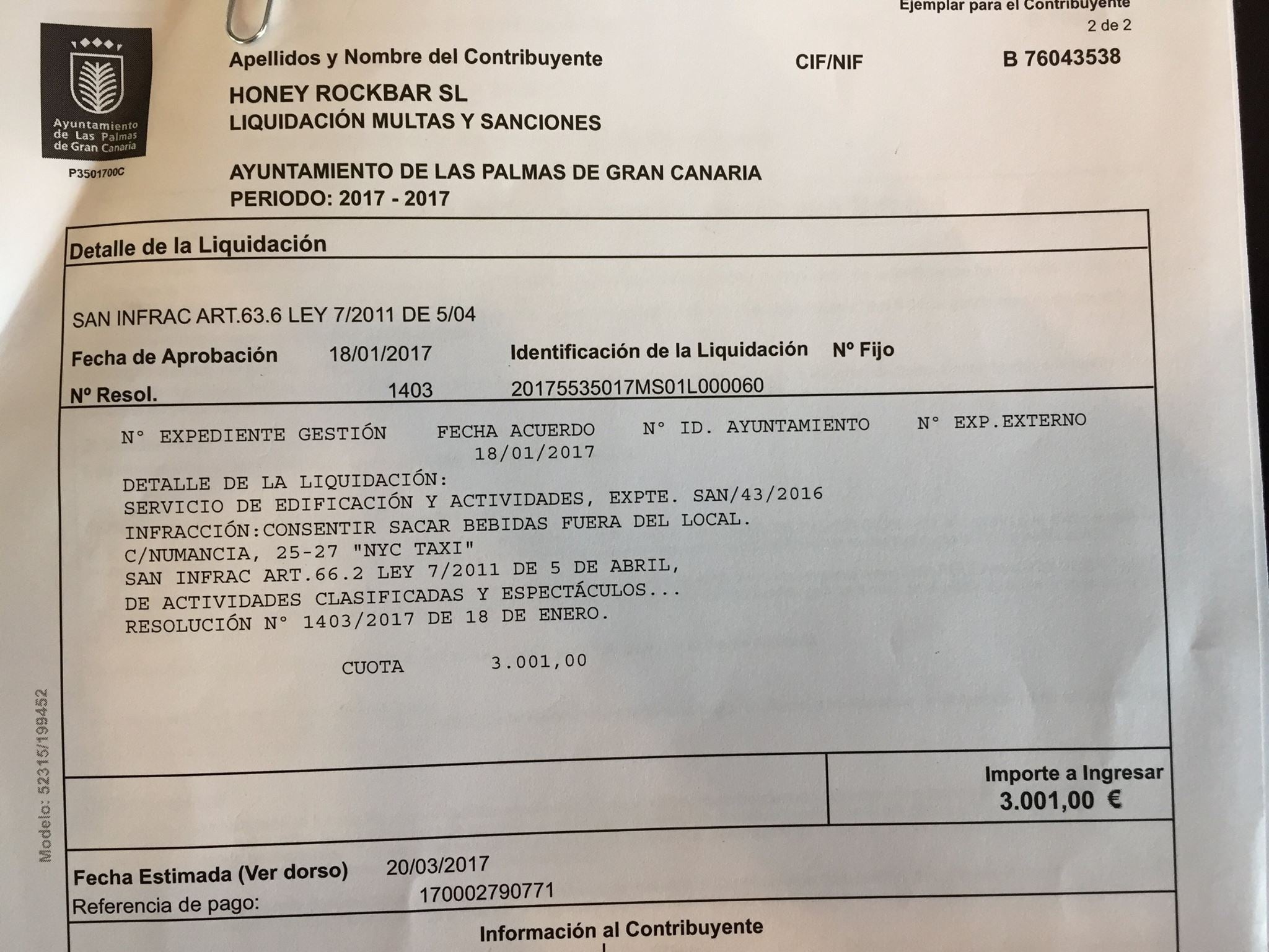 Uno de los locales de la Ruta recibe una multa de 3000 euros por consumo de alcohol en la vía pública Uno de los locales de la Ruta recibe una multa de 3000 euros por consumo de alcohol en la vía pública