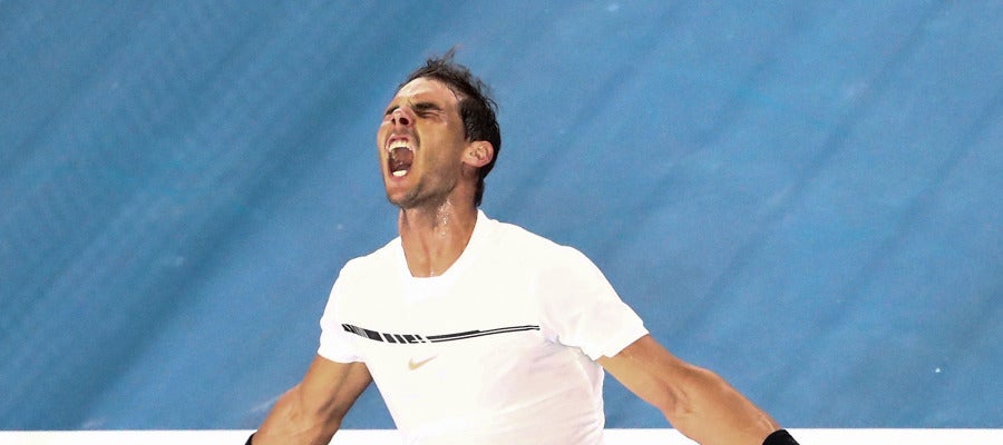 Rafa Nadal festeja el triunfo en Melbourne Rafa Nadal festeja el triunfo en Melbourne