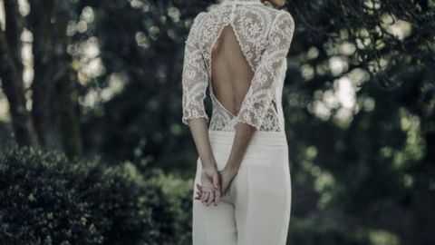 Vestido de novia de pantal&oacute;n