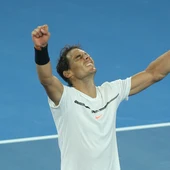 Nadal celebra su victoria ante Dimitrov y su pase a la final del Open de Australia Nadal celebra su victoria ante Dimitrov y su pase a la final del Open de Australia