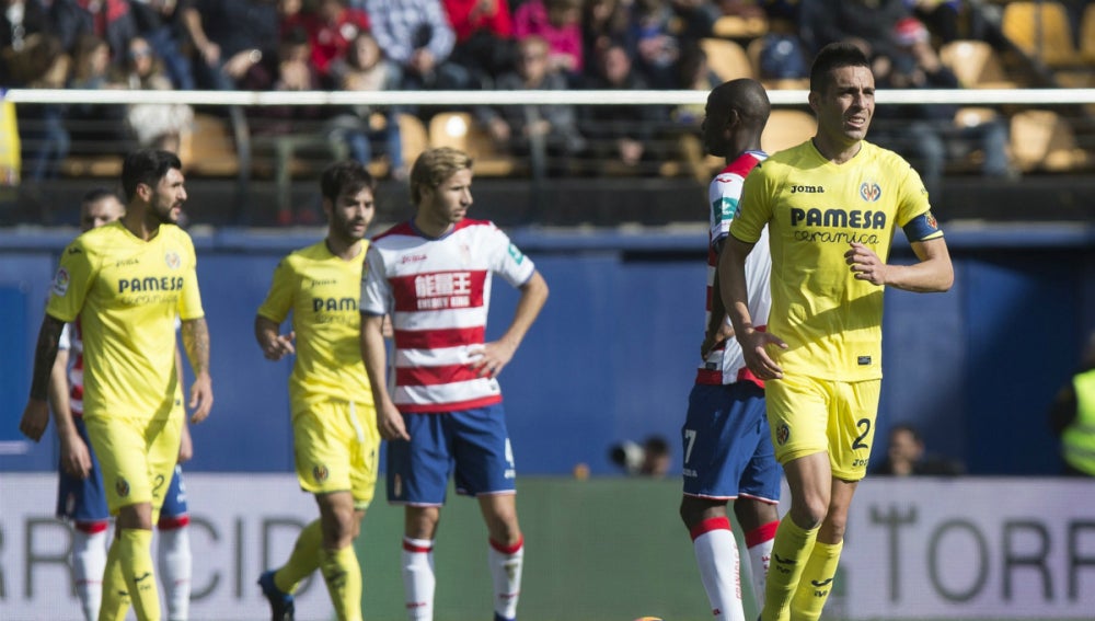 El Villarreal celebra un gol ante el Granada