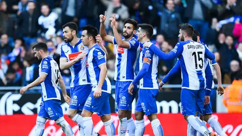 El Espanyol celebra un gol El Espanyol celebra un gol