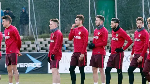 Lucas Hernández, en el entrenamiento del Atlético de Madrid Lucas Hernández, en el entrenamiento del Atlético de Madrid
