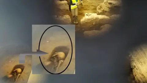 Uno de los enterramientos de época islámica encontrados en las excavaciones del Mercado Central de Elche. Excavaciones