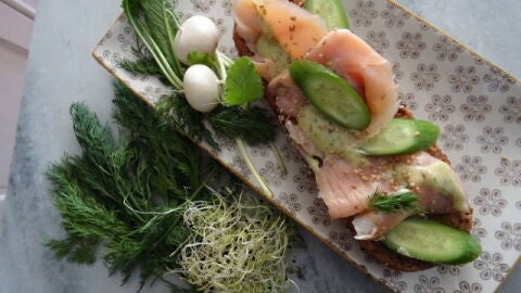 Tosta de salm&oacute;n ahumado y mayonesa especial