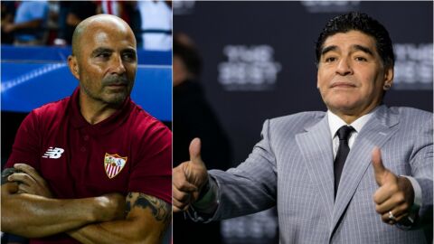 Sampaoli y Diego Armando Maradona
