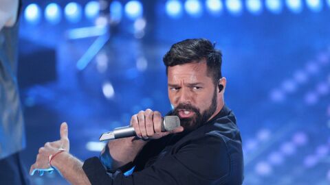 Ricky Martin durante su actuaci&oacute;n en el Festival de Sanremo