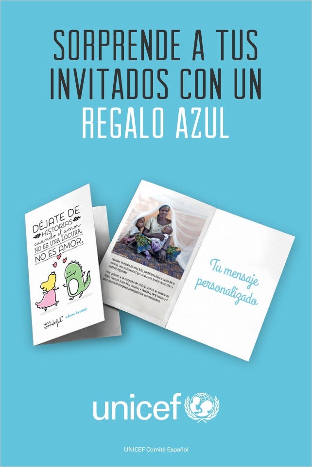 Regala solidaridad en tu boda: 'Regalo Azul' de UNICEF Regala solidaridad en tu boda: 'Regalo Azul' de UNICEF