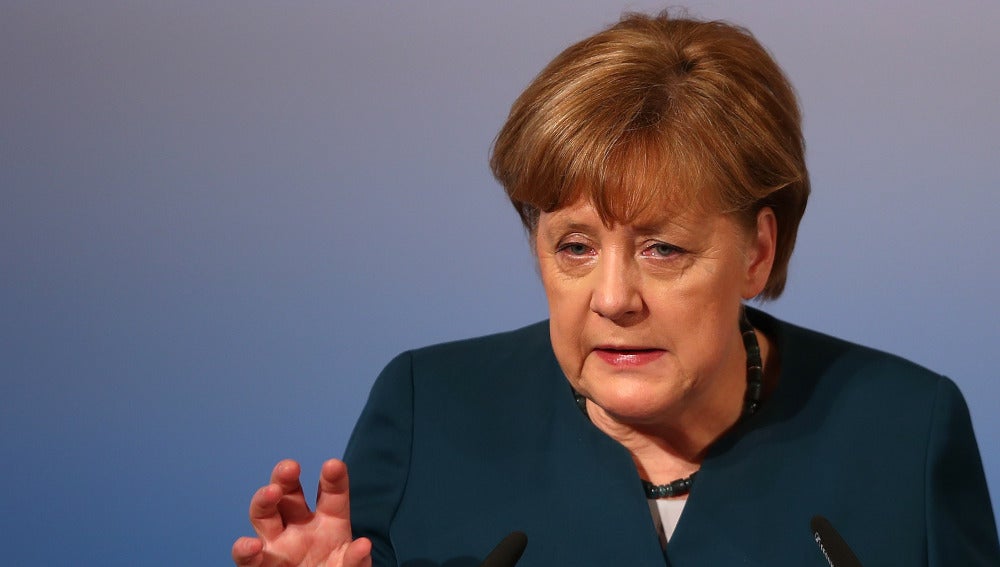 Angela Merkel durante su discurso