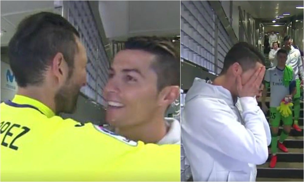 Cristiano Ronaldo, pillado por las cámaras desvelando el secreto de Diego López Cristiano Ronaldo, pillado por las cámaras desvelando el secreto de Diego López