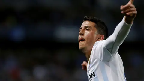 Fornals celebra un gol con el Málaga Fornals celebra un gol con el Málaga