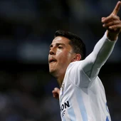 Fornals celebra un gol con el Málaga Fornals celebra un gol con el Málaga