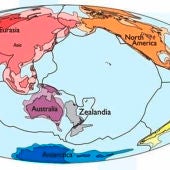 Imagen de la división continental de la Tierra incluyendo Zelandia