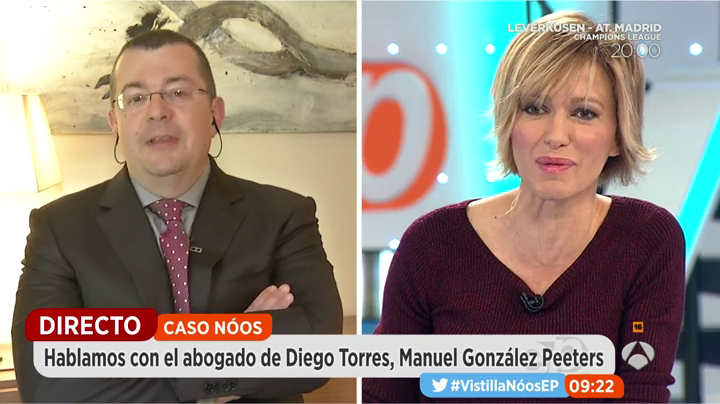 El abogado de Diego Torres: "No tiene sentido el pedir a estas alturas del partido la adopción de medidas cautelares" El abogado de Diego Torres: "No tiene sentido el pedir a estas alturas del partido la adopción de medidas cautelares"