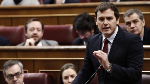 Albert Rivera, durante una intervenci&oacute;n en el Congreso de los Diputados