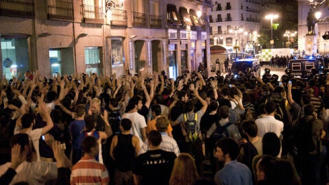 Una protesta en la Puerta del Sol en una imagen de archivo