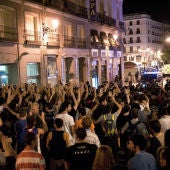 Una protesta en la Puerta del Sol en una imagen de archivo