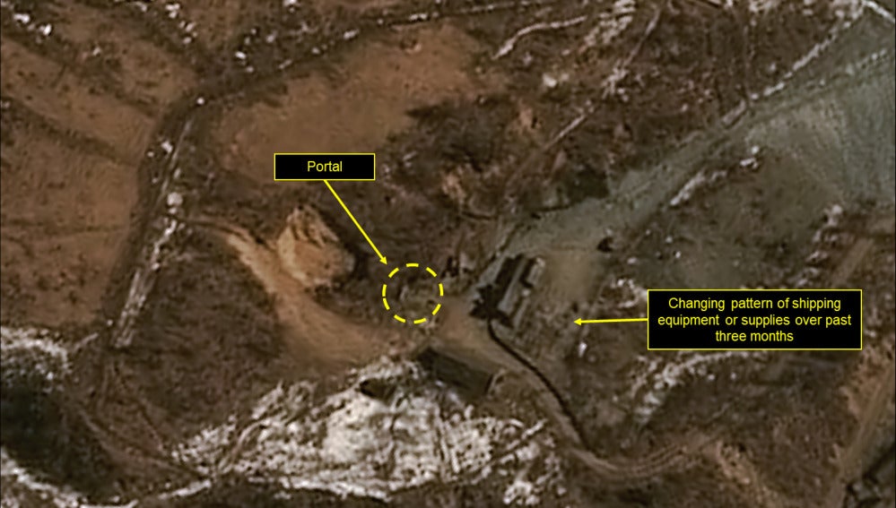 Imagen satélite del centro norcoreano de pruebas nucleares de Punggye-ri