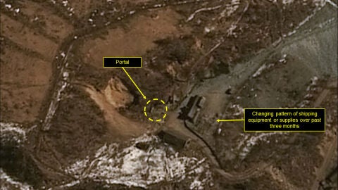 Imagen sat&eacute;lite del centro norcoreano de pruebas nucleares de Punggye-ri
