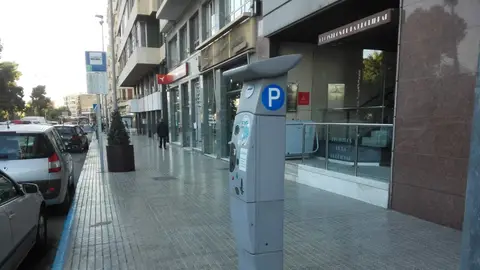 Máquina expendedora de ticket de la ORA en Elche. ORA