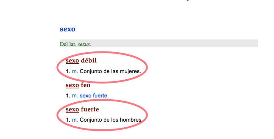 Recogen firmas para pedir a la RAE que modifique la definición de sexo débil Recogen firmas para pedir a la RAE que modifique la definición de sexo débil