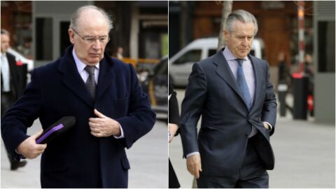Rodrigo Rato y Miguel Blesa a la llegada a la Audiencia Nacional