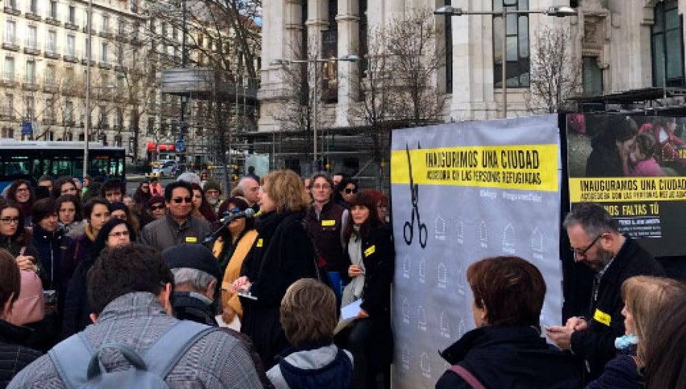 Manifestación en el centro de Madrid por la acogida de refugiados