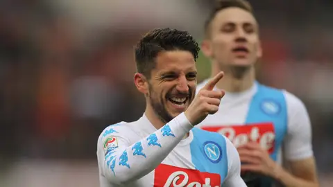 Mertens celebrando uno de los goles Mertens celebrando uno de los goles