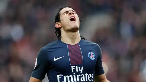 Cavani celebra el gol del triunfo del PSG Cavani celebra el gol del triunfo del PSG