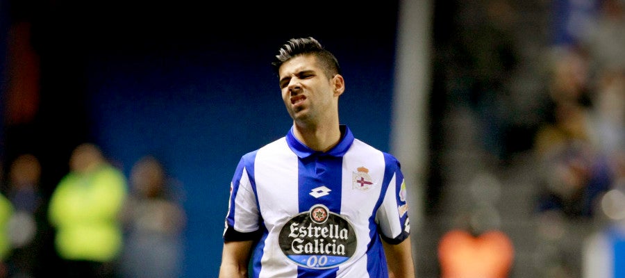 Juanfran, durante un partido con el Deportivo Juanfran, durante un partido con el Deportivo
