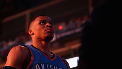 Russell Westbrook, durante un partido con los Thunder