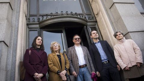 Manuela Carmena, Jos&eacute; Manuel Calvo, Rita Maestre y el presidente del grupo Baraka, Trinitario Casanova