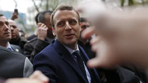 El candidato a las elecciones presidenciales francesas Emmanuel Macron El candidato a las elecciones presidenciales francesas Emmanuel Macron