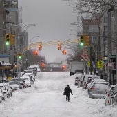 Calle nevada en Nueva York