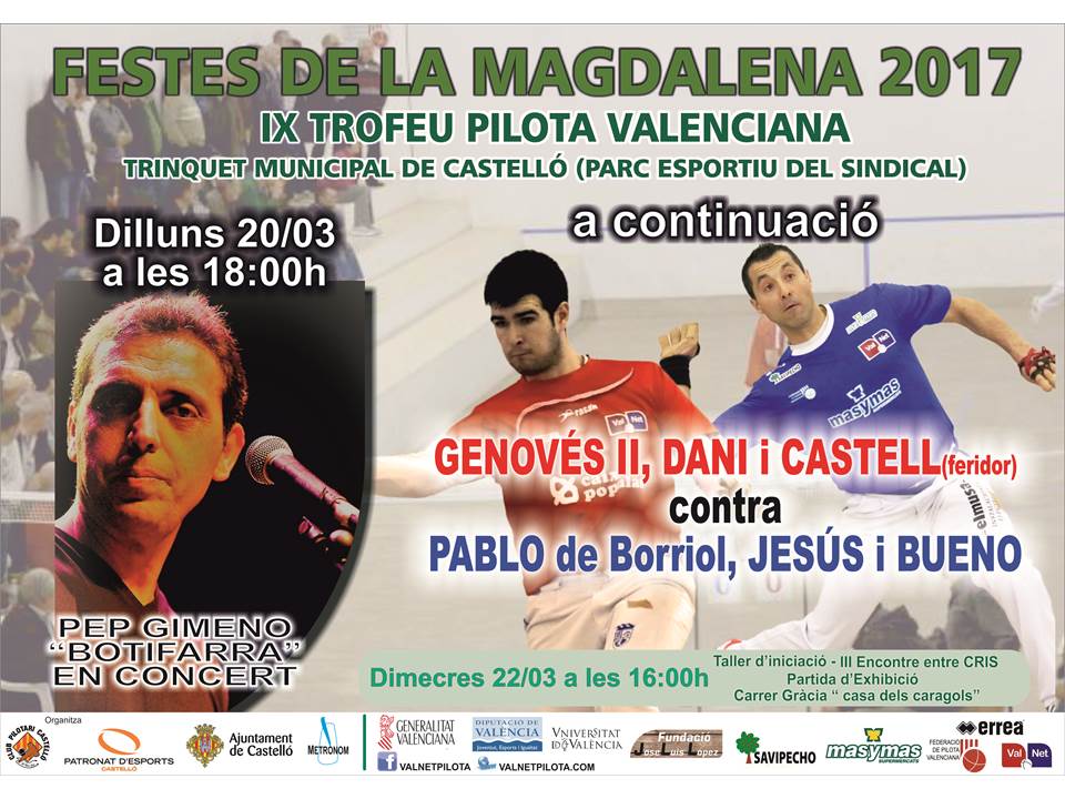 Presentada la programación de pilota valenciana que tendrá lugar en Magdalena Presentada la programación de pilota valenciana que tendrá lugar en Magdalena