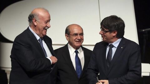 Puigdemont con Del Bosque.