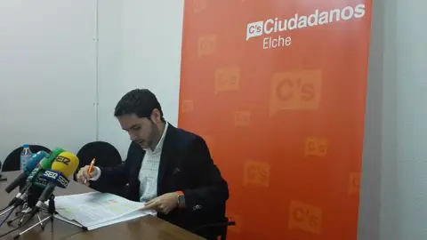 David Caballero, portavoz de Ciudadanos Elche. PATIVEL