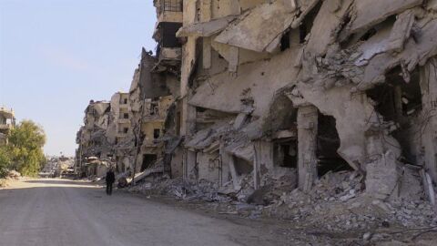 Edificio en ruinas en Alepo