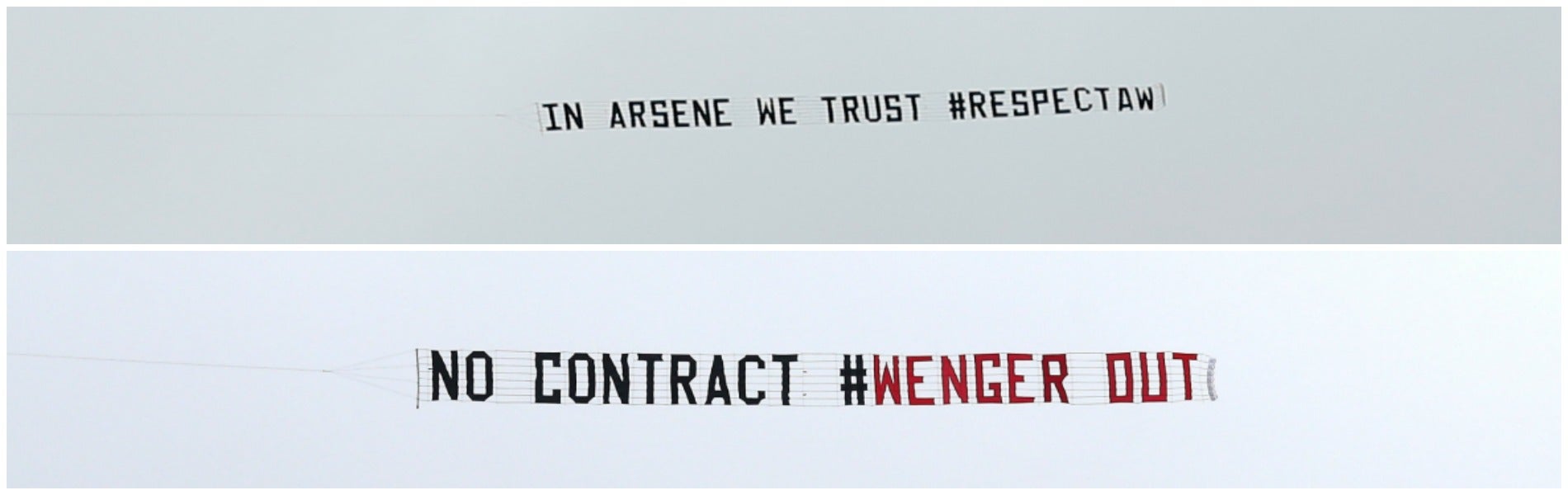 Wenger 'provoca' una guerra aérea de pancartas en el West Bromwich - Arsenal Wenger 'provoca' una guerra aérea de pancartas en el West Bromwich - Arsenal