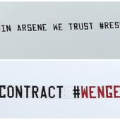 Las pancartas con los mensajes de apoyo y desacuerdo con Wenger